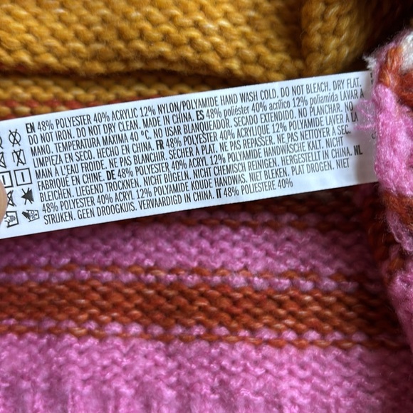 Forever 21 Sweater Top/ Jumper LSLV Pink/Multi stripes NWT small - Picture 7 of 13